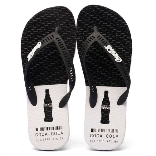 Chinelo Coca-Cola Shoes Truist Branco Preto