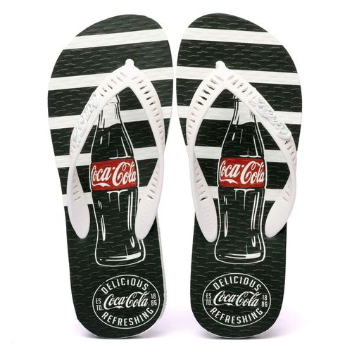 Chinelo Coca-Cola Shoes Delicious Branco Preto