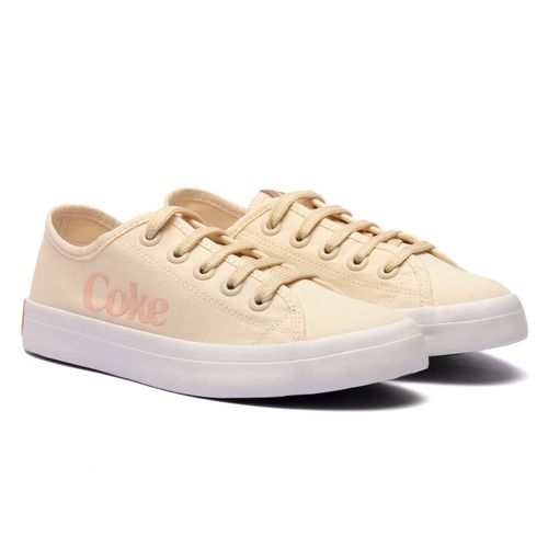 Tênis Coca-Cola Shoes Newpoart Canvas Off White