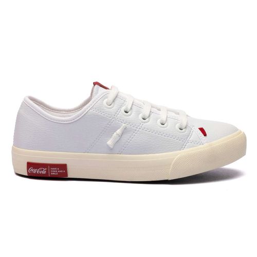 Tênis Coca-Cola Shoes Miami Eco Branco Vermelho
