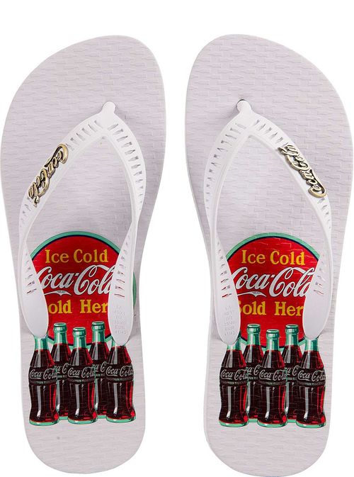 Chinelo Coca-Cola Bottle Circle Branco