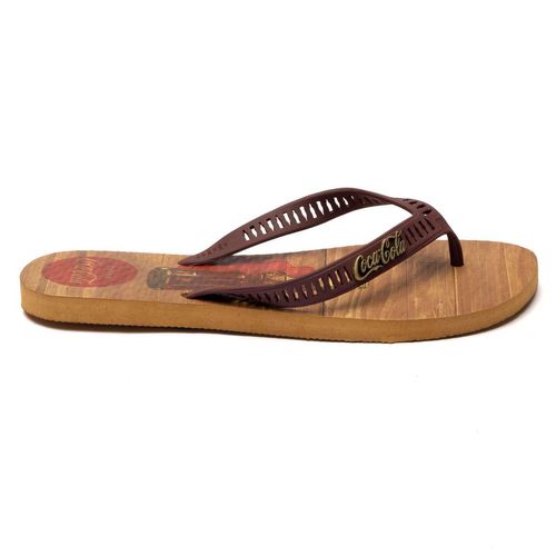 Chinelo Coca-Cola Shoes Wood Bottle Caramelo