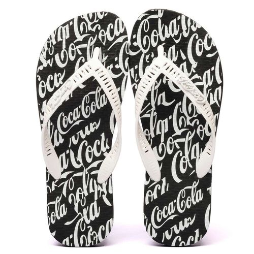 Chinelo Coca-Cola Scriptmania 2 Preto Branco