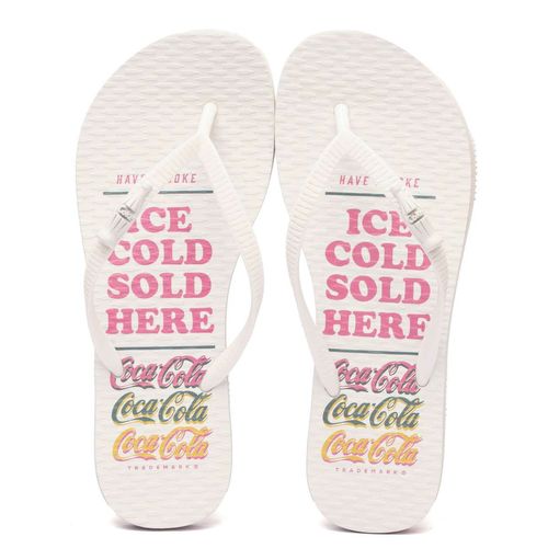 Chinelo Coca-Cola Shoes Here Branco