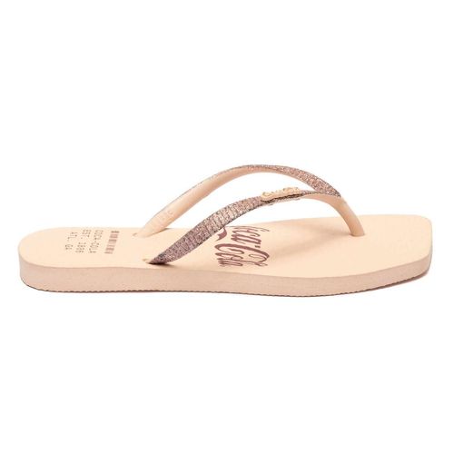 Chinelo Coca-Cola Shoes Alma Square Rosa Claro