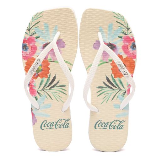 Chinelo Coca-Cola Shoes Square Tivoli Branco