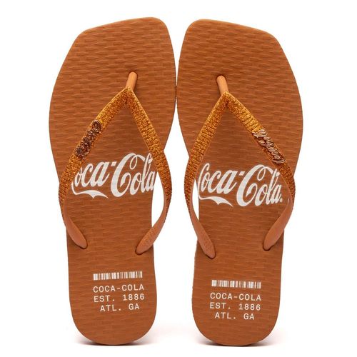Chinelo Coca-Cola Shoes Alma Square Caramelo