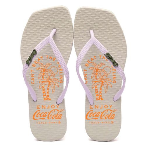 Chinelo Coca-Cola Shoes Feeling Cinza Lilas