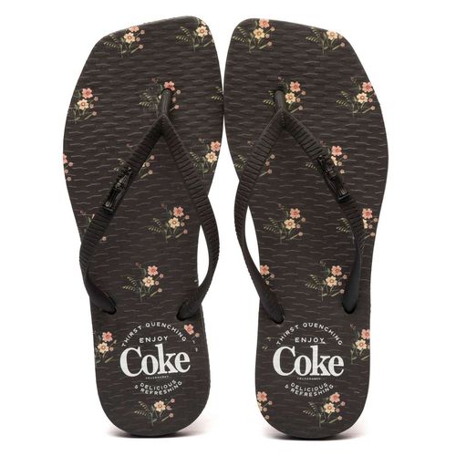 Chinelo Coca-Cola Shoes Square Meli Preto