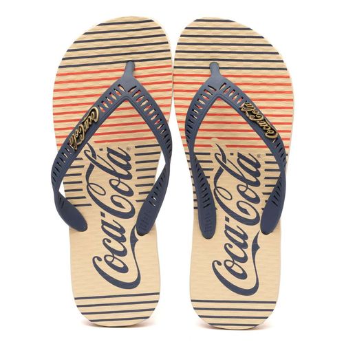 Chinelo Coca-Cola Shoes Classic Lines 2 Off White Marin