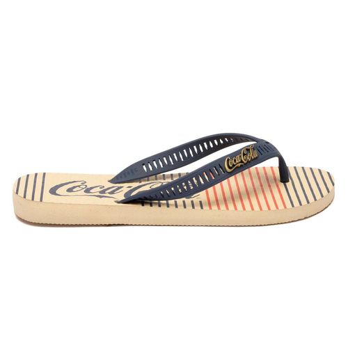 Chinelo Coca-Cola Shoes Classic Lines 2 Off White Marin