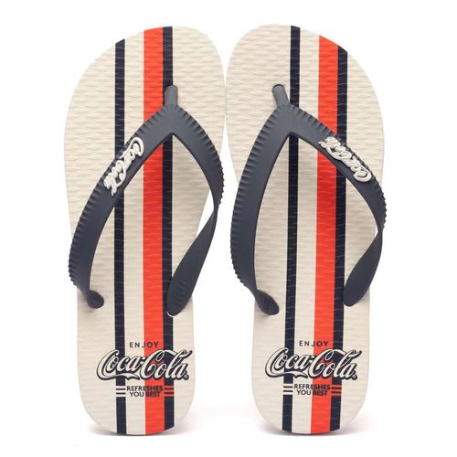 Chinelo Coca-Cola Shoes Smith Branco Marinho
