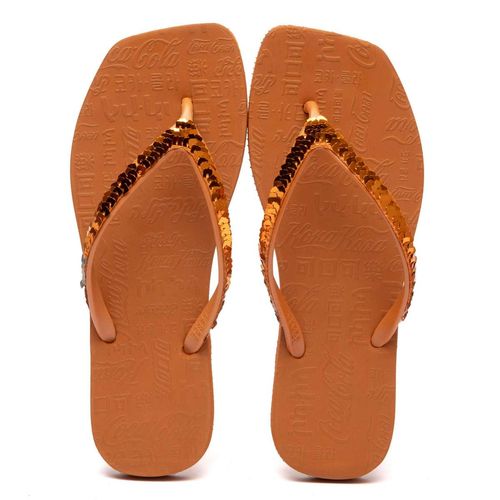 Chinelo Coca-Cola Shoes Square Glam Cobre