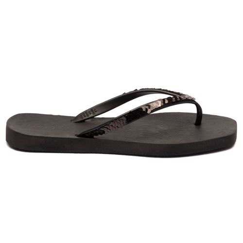 Chinelo Coca-Cola Shoes Square Glam Preto Dourado