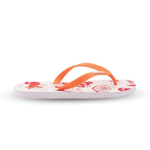 Chinelo Netflix Monochill Branco Laranja