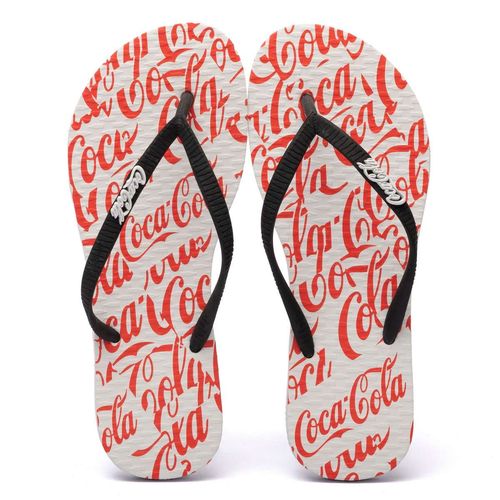Chinelo Coca-Cola Shoes Scriptmania Branco Preto