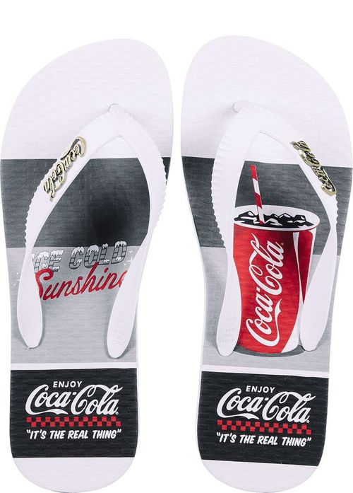 Chinelo Coca-Cola Glass Flag Branco