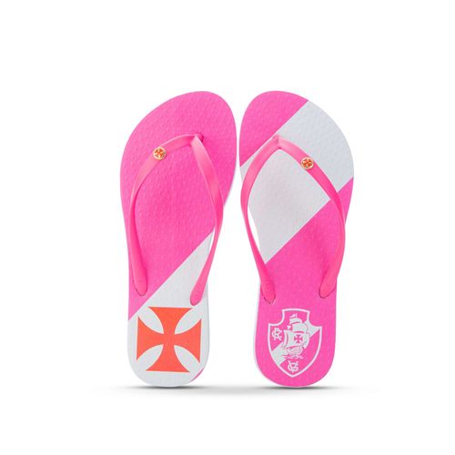 Chinelo Vasco Camisa 1 Feminino Branco Rosa