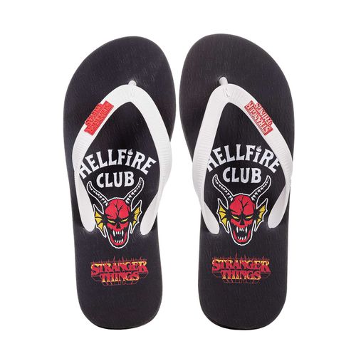 Chinelo Stranger Things Hellfire Preto Branco