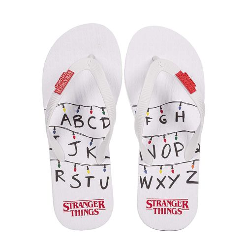 Chinelo Stranger Things Alphabet Branco
