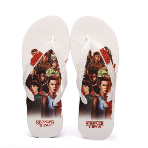 Chinelo Stranger Things Team Branco Branco