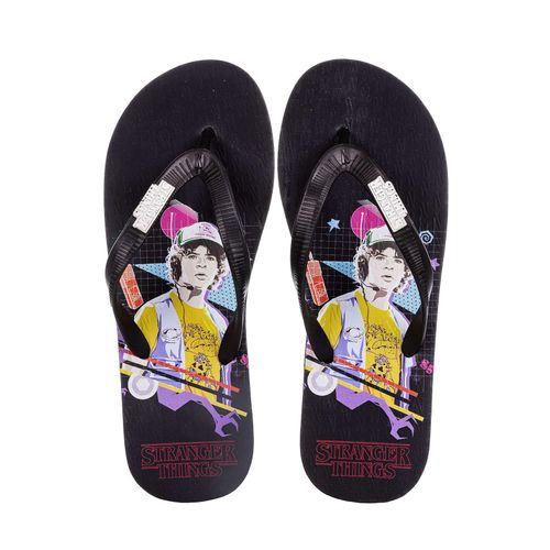 Chinelo Stranger Things Dustin Preto Preto