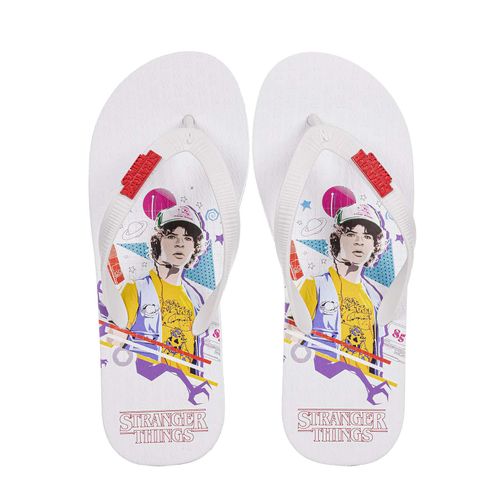 Chinelo Stranger Things Dustin Branco Branco