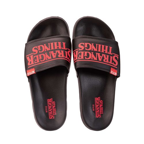 Chinelo Slide Stranger Preto Preto
