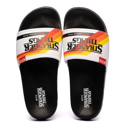 Chinelo Stranger Things Slide Vhs Preto Branco