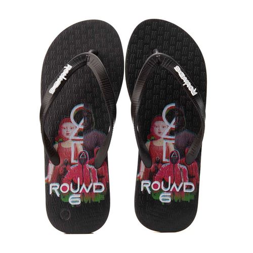 Chinelo Round 6 Glitch Preto Preto
