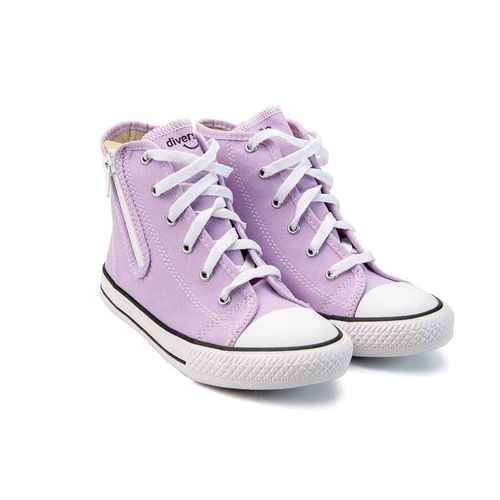 Tênis Infantil Diversão Canvas Hi Ziper Lilas
