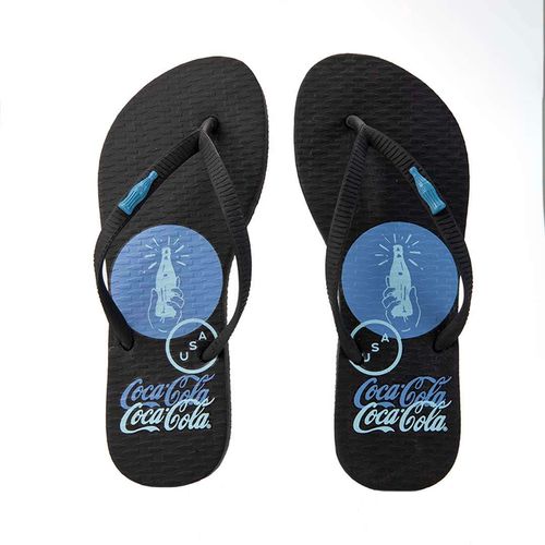 Chinelo Coca-Cola Usa Calor Preto Preto