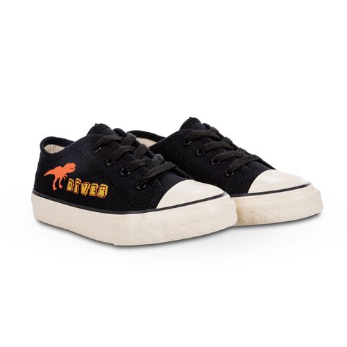 Tênis Diversão Canvas Dino Preto