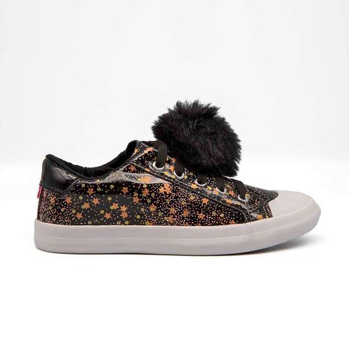 Tênis Infantil Diversão Mini Morgana Pompom Preto