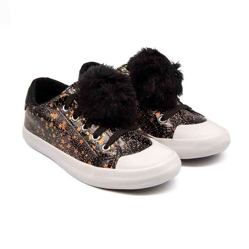 Tênis Infantil Diversão Mini Morgana Pompom Preto