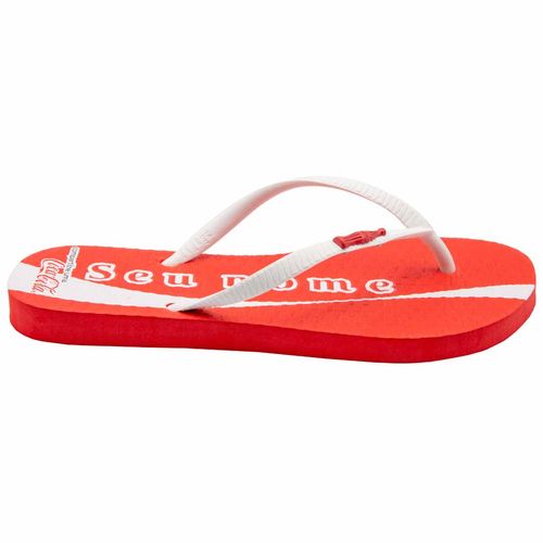 Chinelo Coca-Cola Shoes Share a Coke Personalizável Vermelho Branco