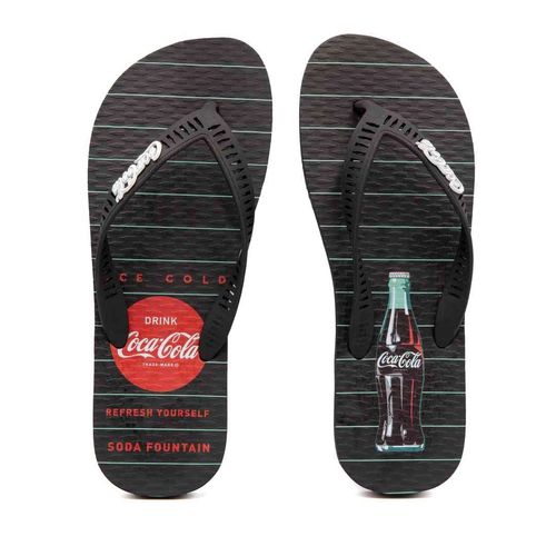 Chinelo Coca-Cola Shoes Soda Fountain Preto