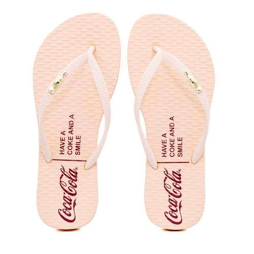 Chinelo Coca-Cola Shoes Coke Smile Rose Claro