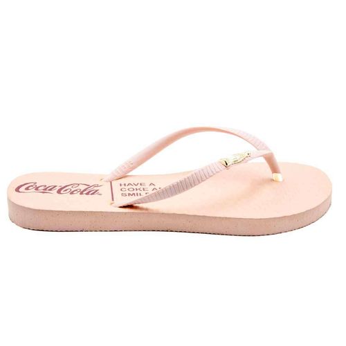 Chinelo Coca-Cola Shoes Coke Smile Rose Claro