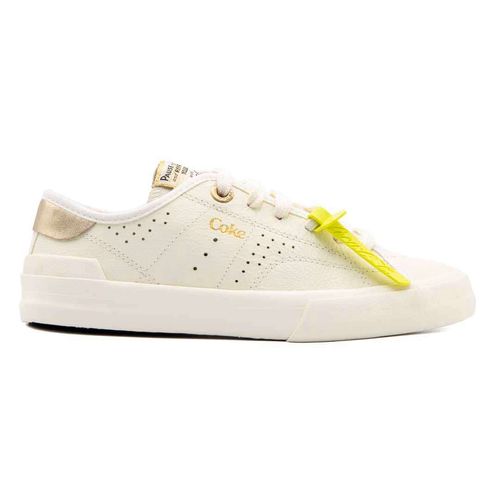 Tênis Coca-Cola Shoes Fortune Leather Off White Doura