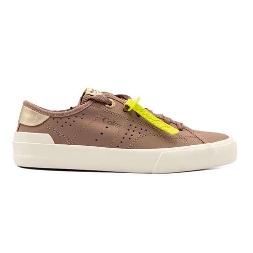 Tênis Coca-Cola Shoes Fortune Leather Mocha/Dourado