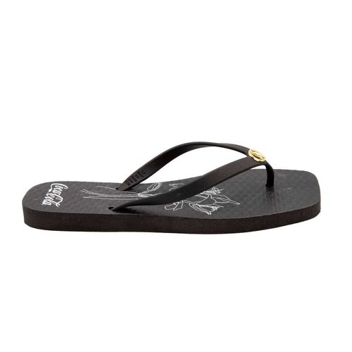 Chinelo Coca-Cola Shoes Square Lilium Feminino Preto